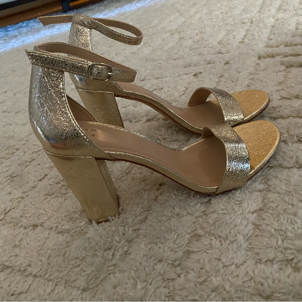Gold block heels